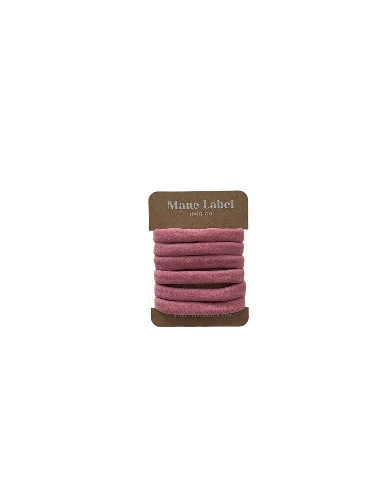 Mega Kids Set | Kids Sway + Wooden cat brush + 2 velour scrunchies + 6 elastics | Made in USA | Cotton velour | Curling ribbon | Dusty Rose
