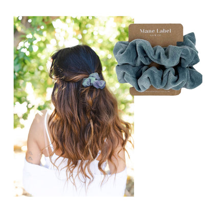 Velour Scrunchies | cotton velour | soft | Made in USA | Jade