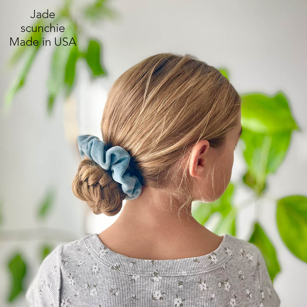 Velour Scrunchies | cotton velour | soft | Made in USA | Jade