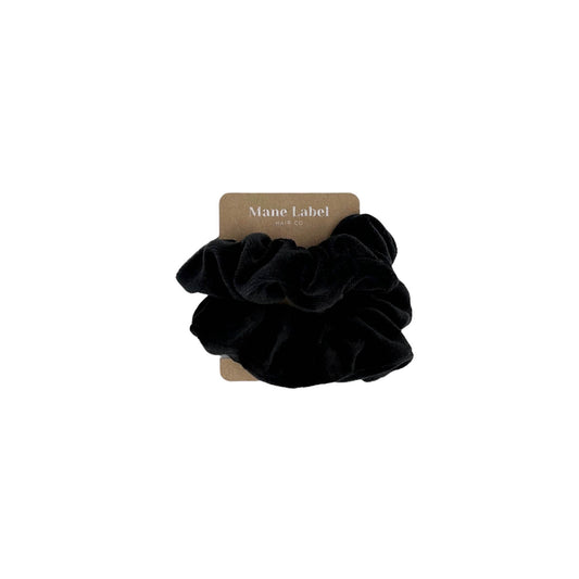Velour Scrunchies | cotton velour | soft | Made in USA | Black