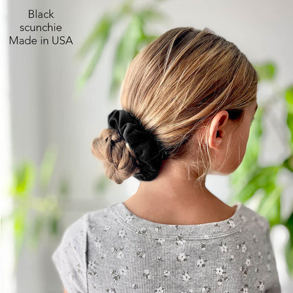 Velour Scrunchies | cotton velour | soft | Made in USA | Black