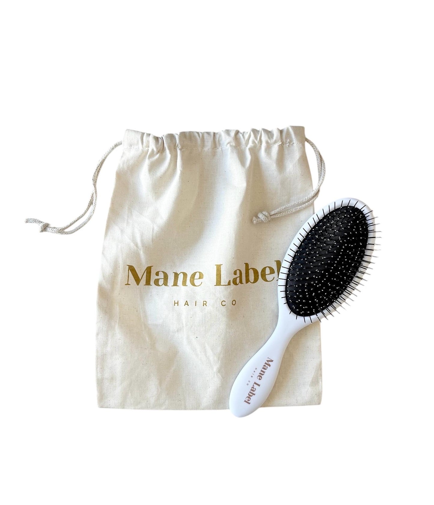 Detangle hairbrush / Metal bristel brush / White brush with logo