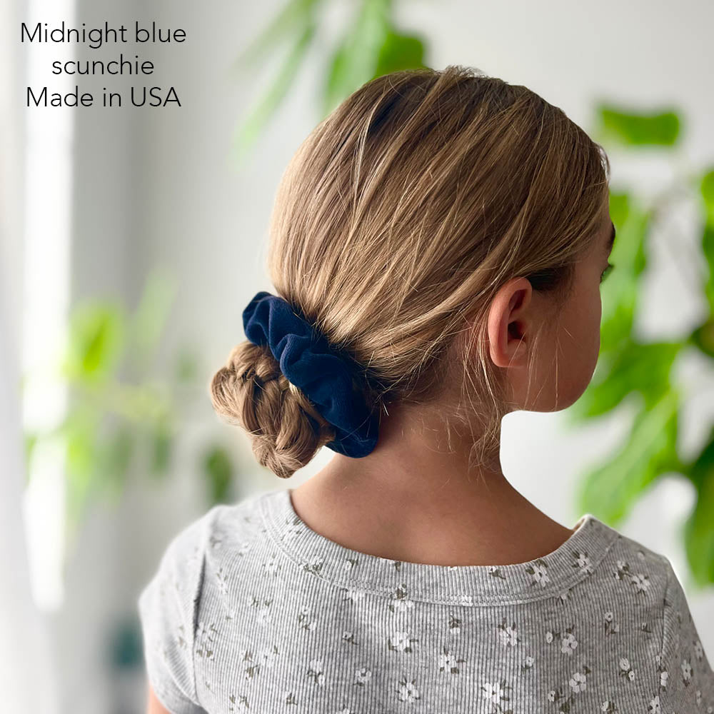 Velour Scrunchies | cotton velour | soft | Made in USA | Midnight