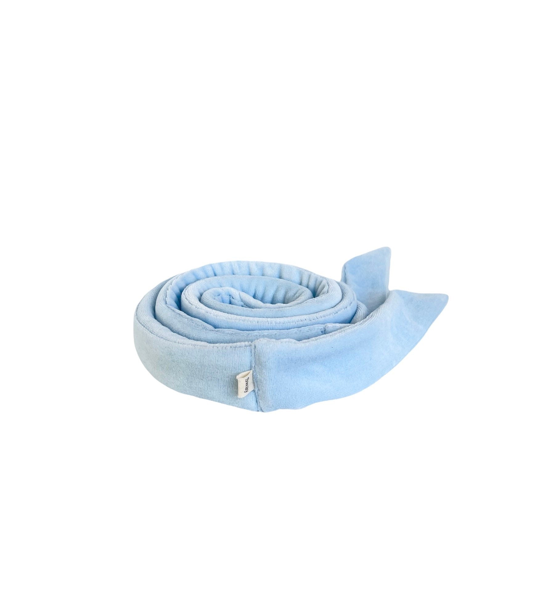 Set / The Sway / Scalp massager / Bamboo / Heatless curling ribbon / Made in USA / Cotton velour / Sky Blue / Curls / Beachy waves