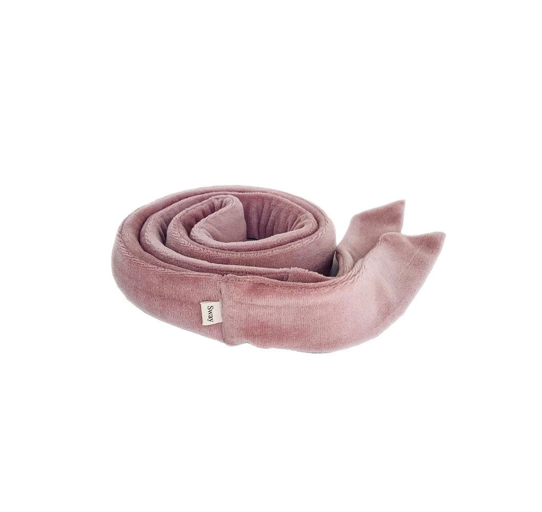 Set / The Sway / Scalp massager / Bamboo/ Heatless curling ribbon / Made in USA / Cotton velour / Dusty Rose / Curls / Beachy waves