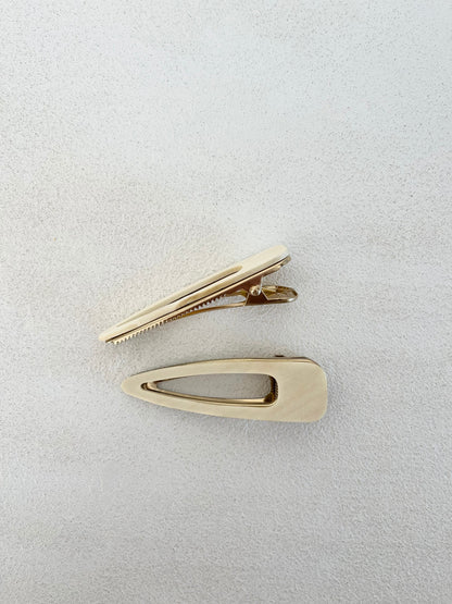 Wood and metal hair clip / plastic free