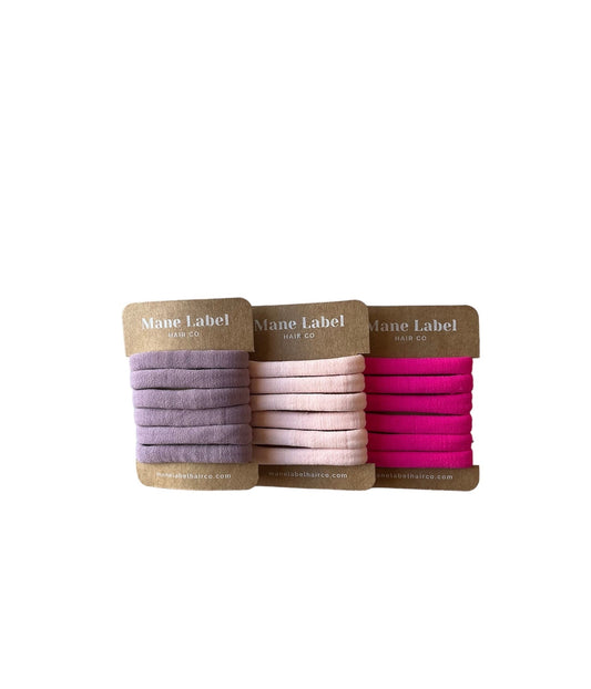 3 Pack Hair Ties / Ballet pink / Dragonfruit / Lilac