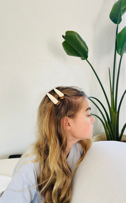 Wood and metal Plastic FREE hair clip